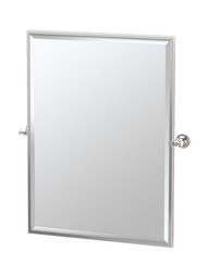 Tavern Framed Rectangular Bathroom Mirror - 24 1/2 inch x 32 1/2 inch in Polished Nickel.